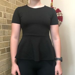 Black Peplum Shirt